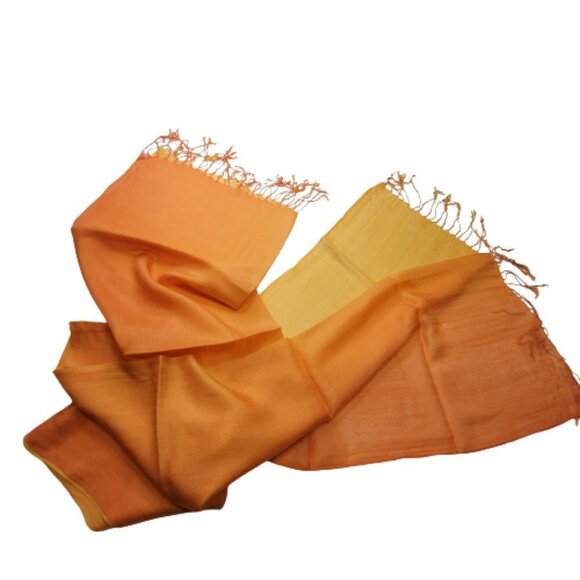 Yellow and Orange Scarf with Tassels- NEW - Picture 1 of 4